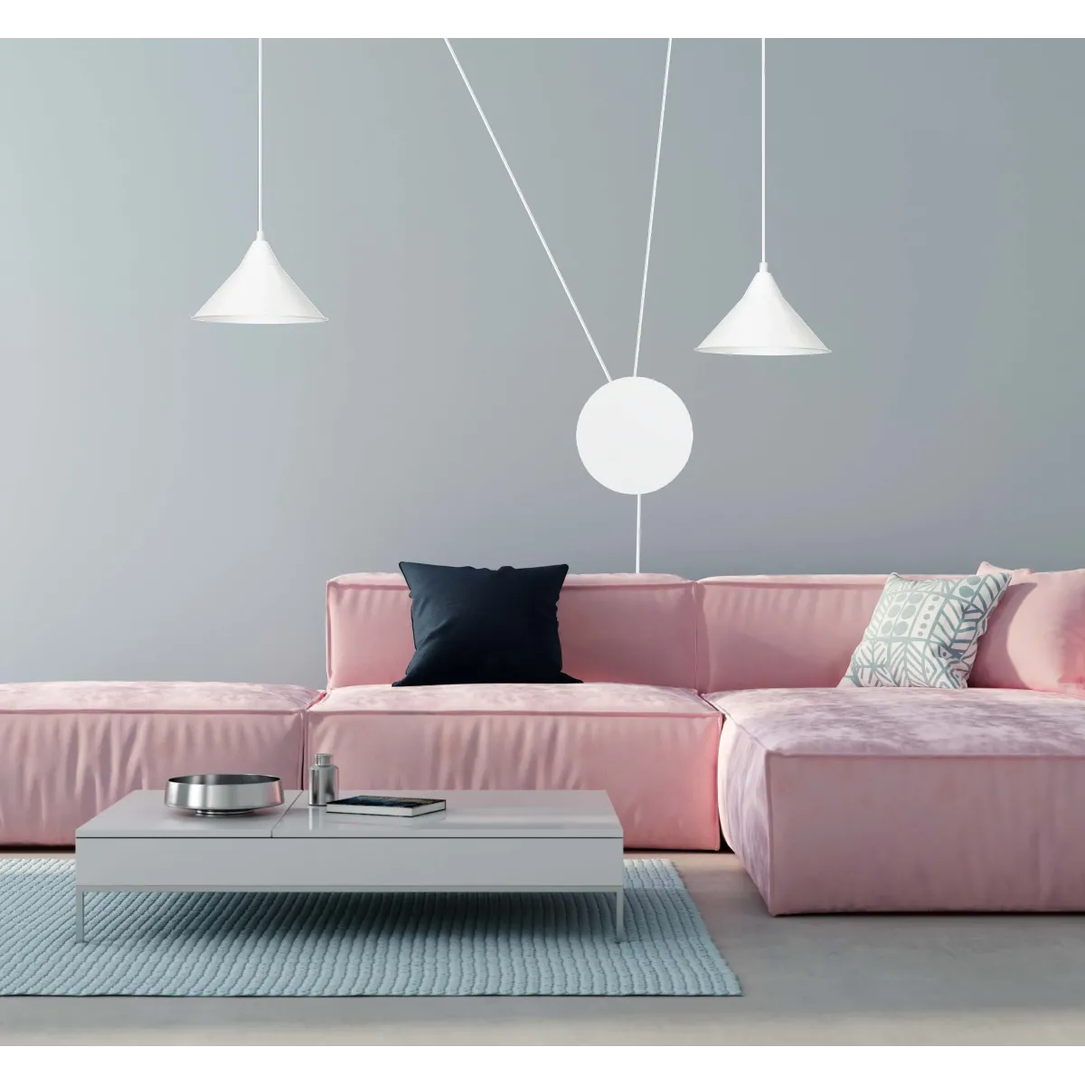 lampa wisząca ABRAMO 2 WHITE EMIBIG