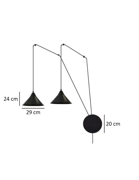 lampa wisząca ABRAMO 2 BLACK EMIBIG
