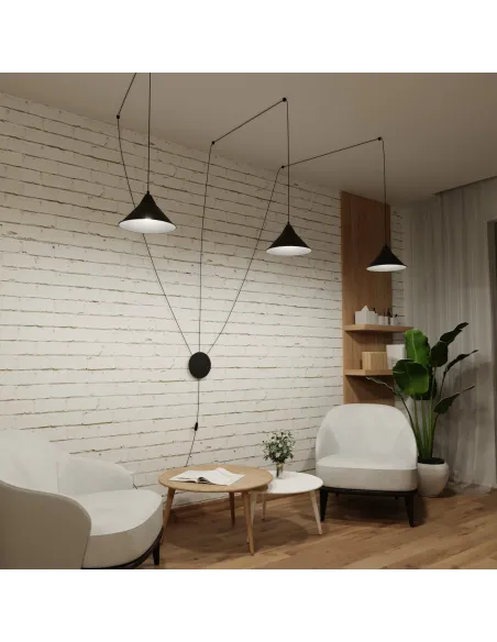 lampa wisząca ABRAMO 3 BLACK EMIBIG