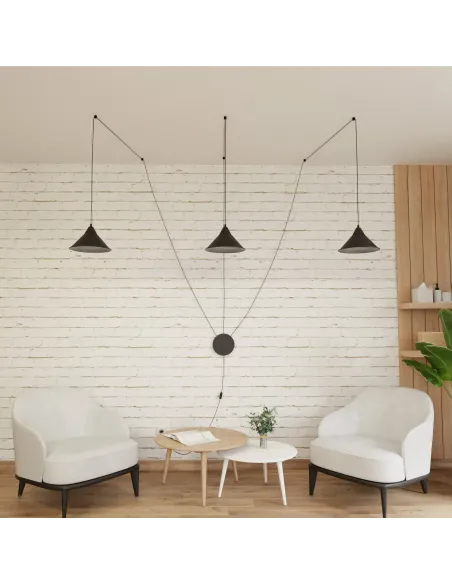 lampa wisząca ABRAMO 3 BLACK EMIBIG