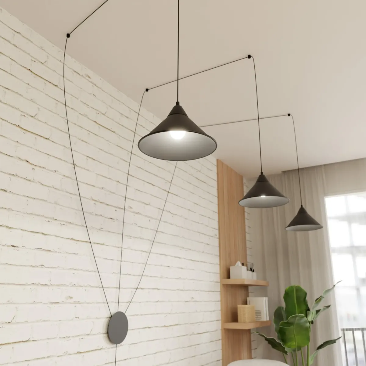 lampa wisząca ABRAMO 3 BLACK EMIBIG