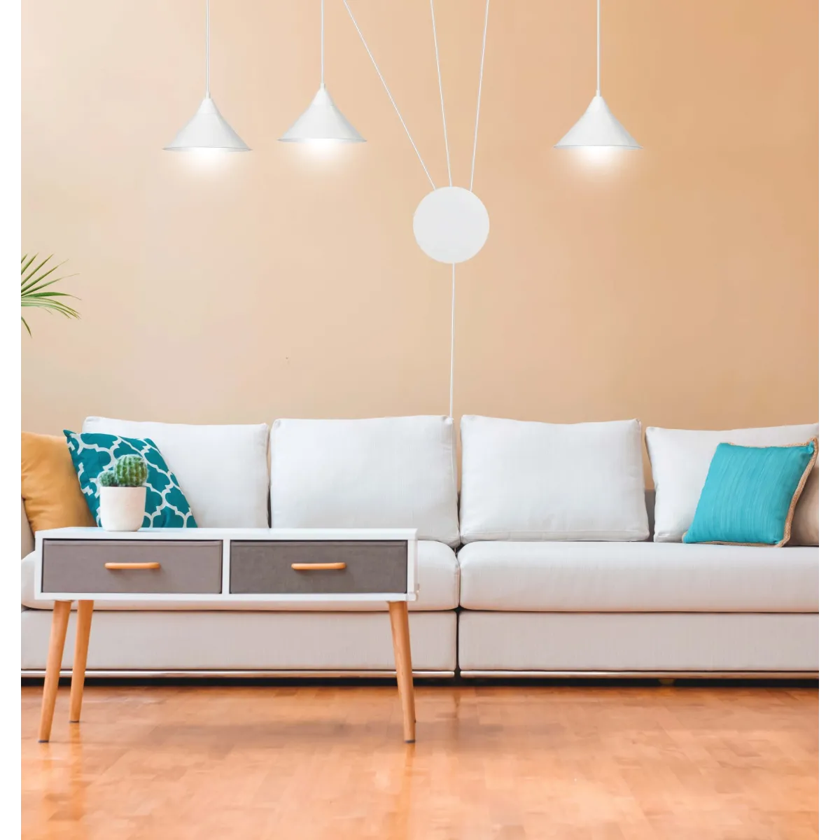 lampa wisząca ABRAMO 3 WHITE EMIBIG