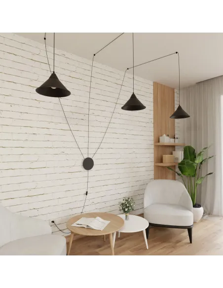 lampa wisząca ABRAMO 3 BLACK EMIBIG