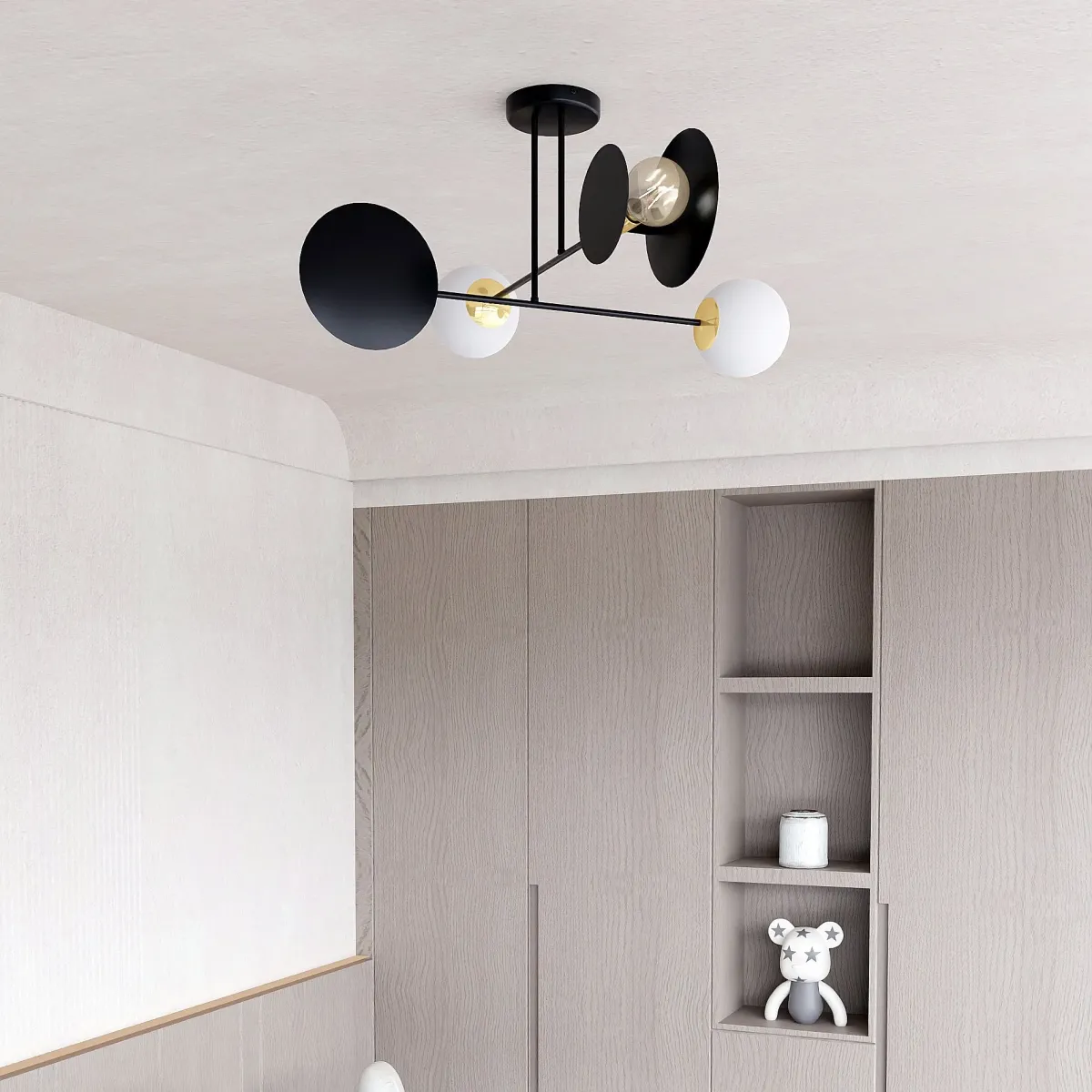 Lampa sufitowa MINERVA 4 BLACK EMIBIG