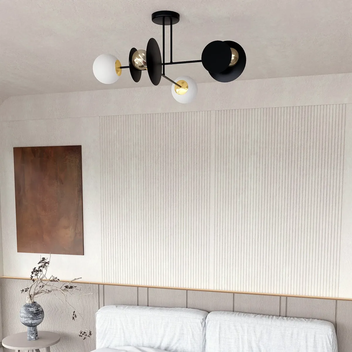 Lampa sufitowa MINERVA 4 BLACK EMIBIG