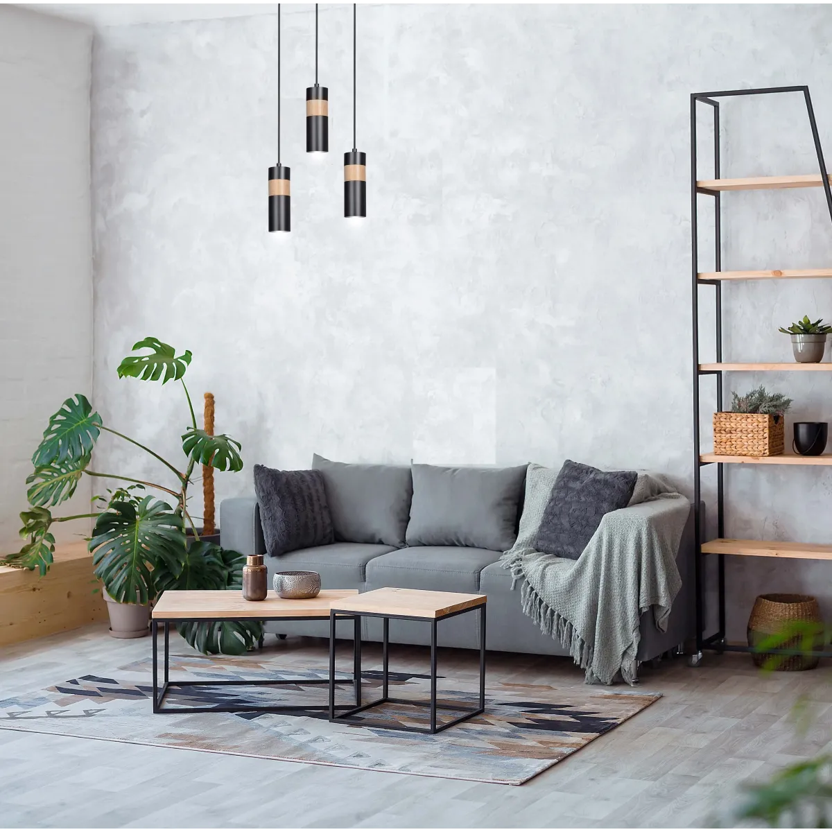 Lampa wisząca AKARI 1 BLACK EMIBIG