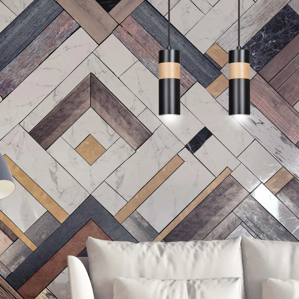 Lampa wisząca AKARI 2 BLACK EMIBIG