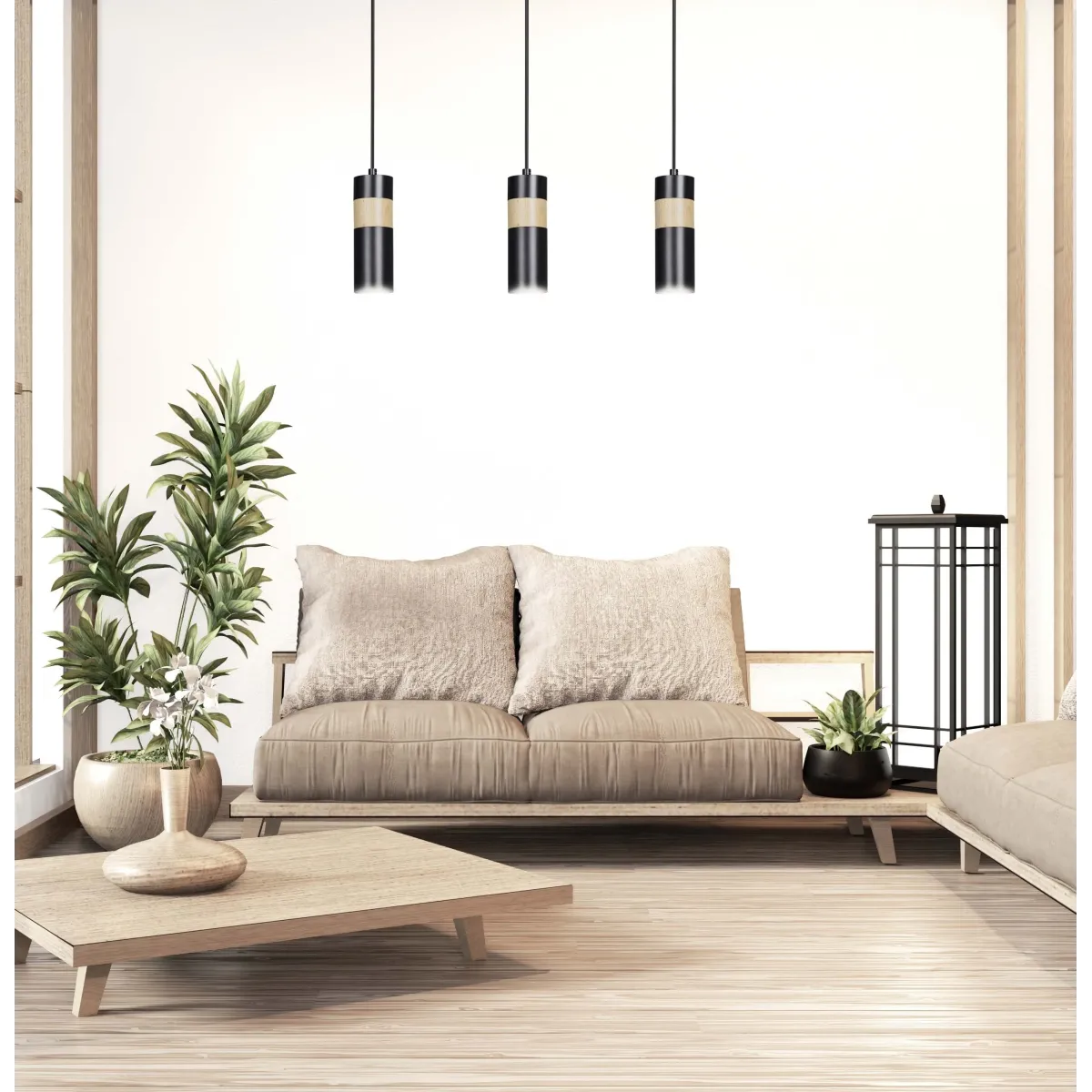 Lampa wisząca AKARI 3 BLACK EMIBIG