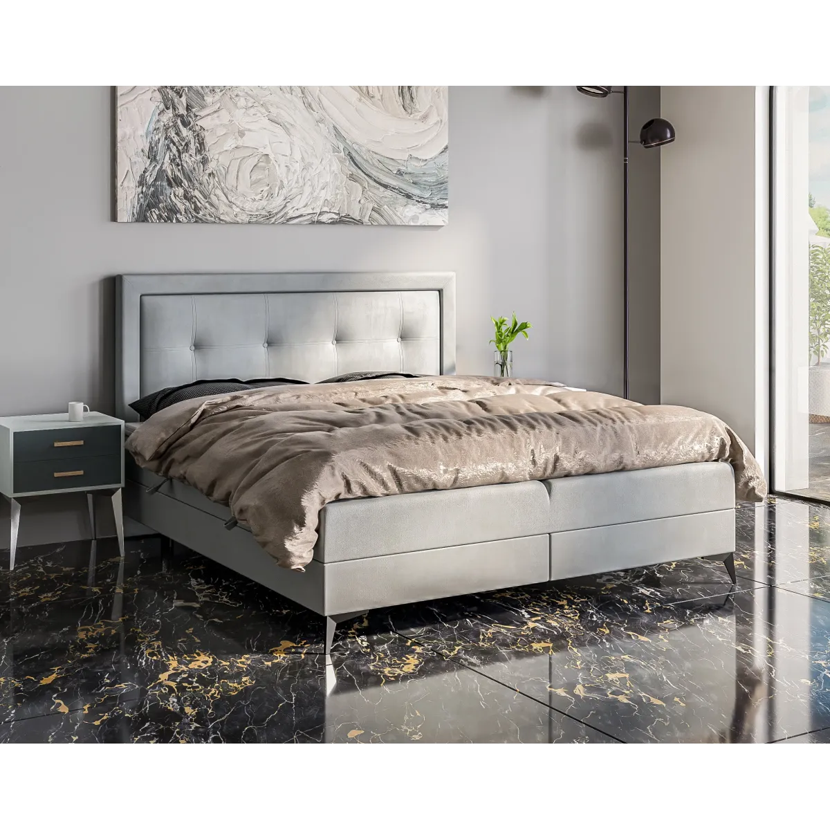 Łóżko kontynentalne HUGO LAVERTO