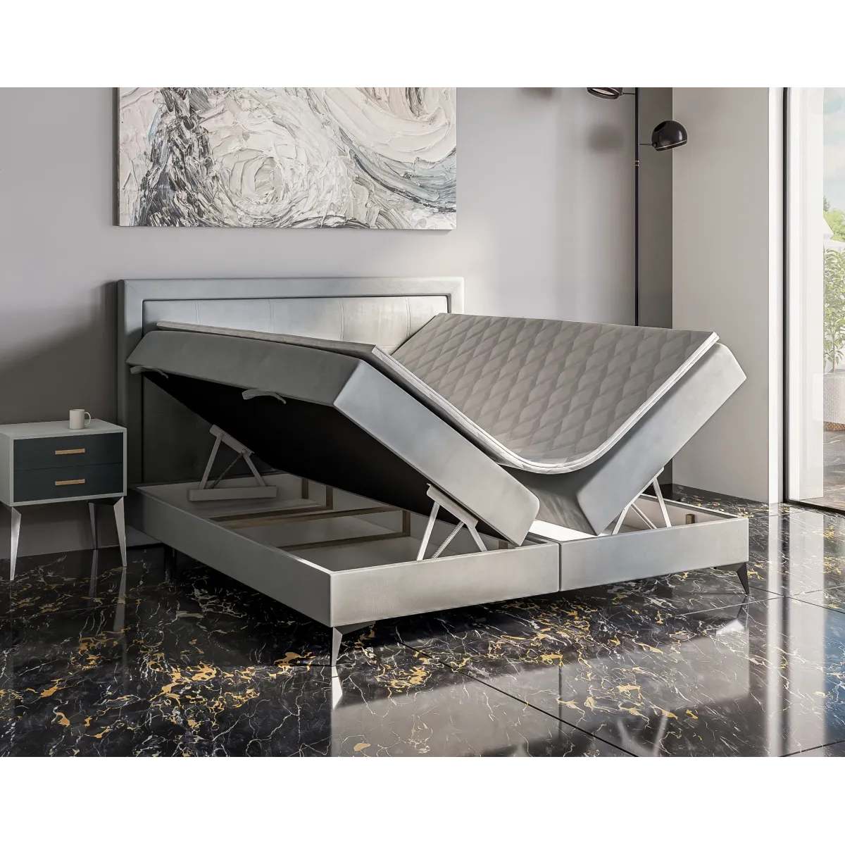 Łóżko kontynentalne HUGO LAVERTO