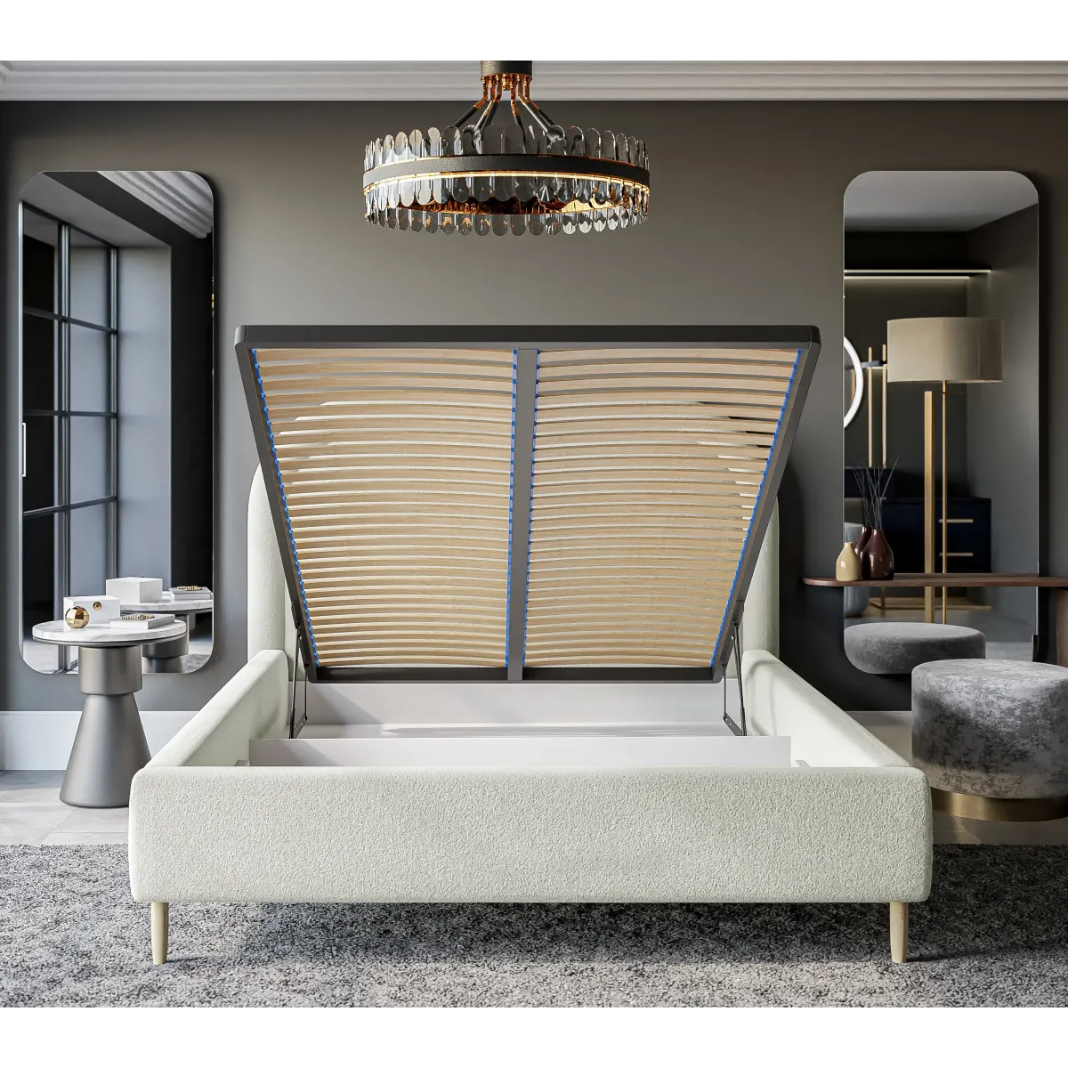 Łóżko tapicerowane MELANY LAVERTO PODNOSZONE