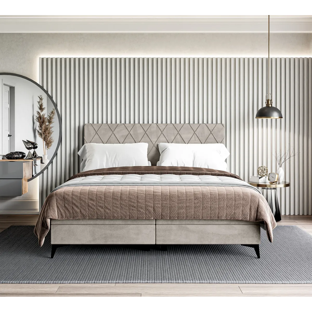 Łóżko kontynentalne MILO LAVERTO