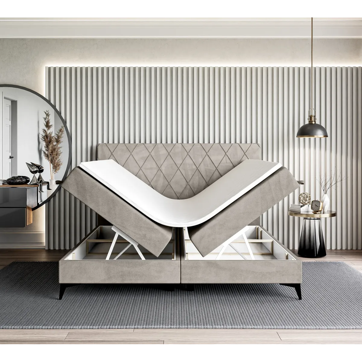 Łóżko kontynentalne MILO LAVERTO