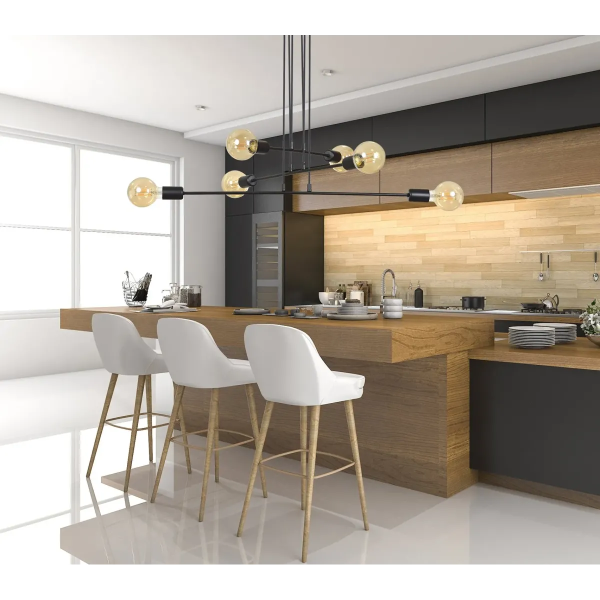 Lampa wisząca MULTIPO 6 BLACK EMIBIG