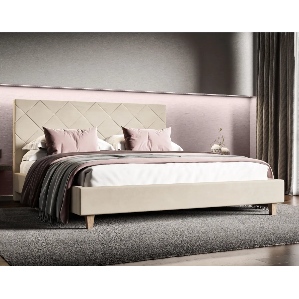 Łóżko tapicerowane SLIM LAVERTO