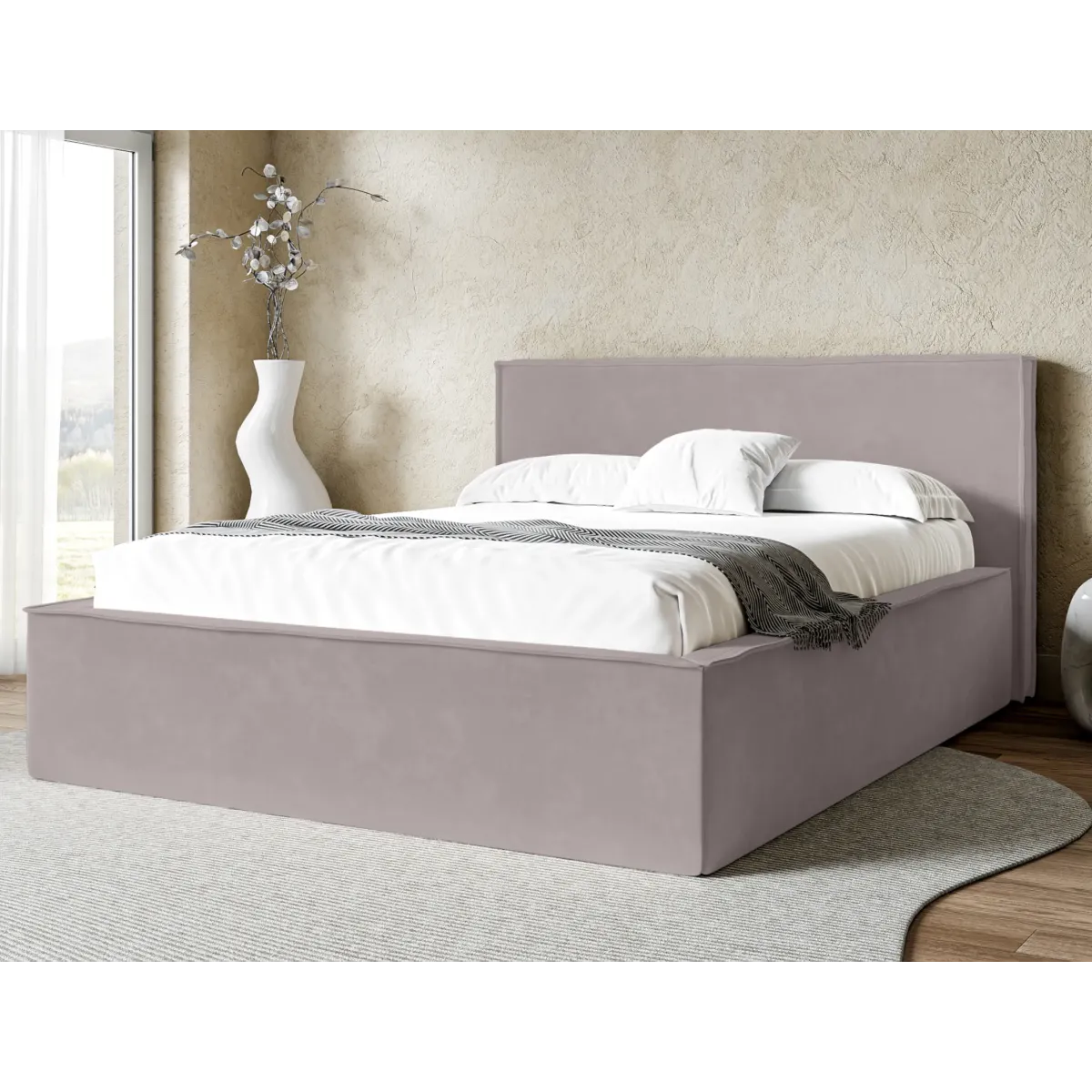 Łóżko tapicerowane VELVET LAVERTO PODNOSZONE