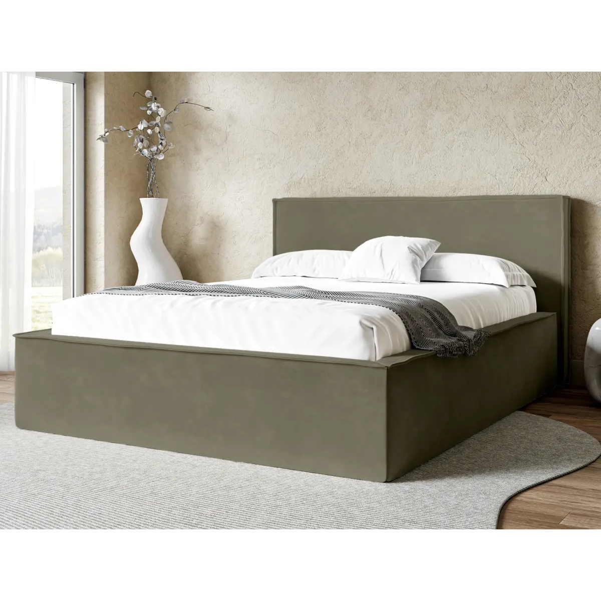 Łóżko tapicerowane VELVET LAVERTO PODNOSZONE