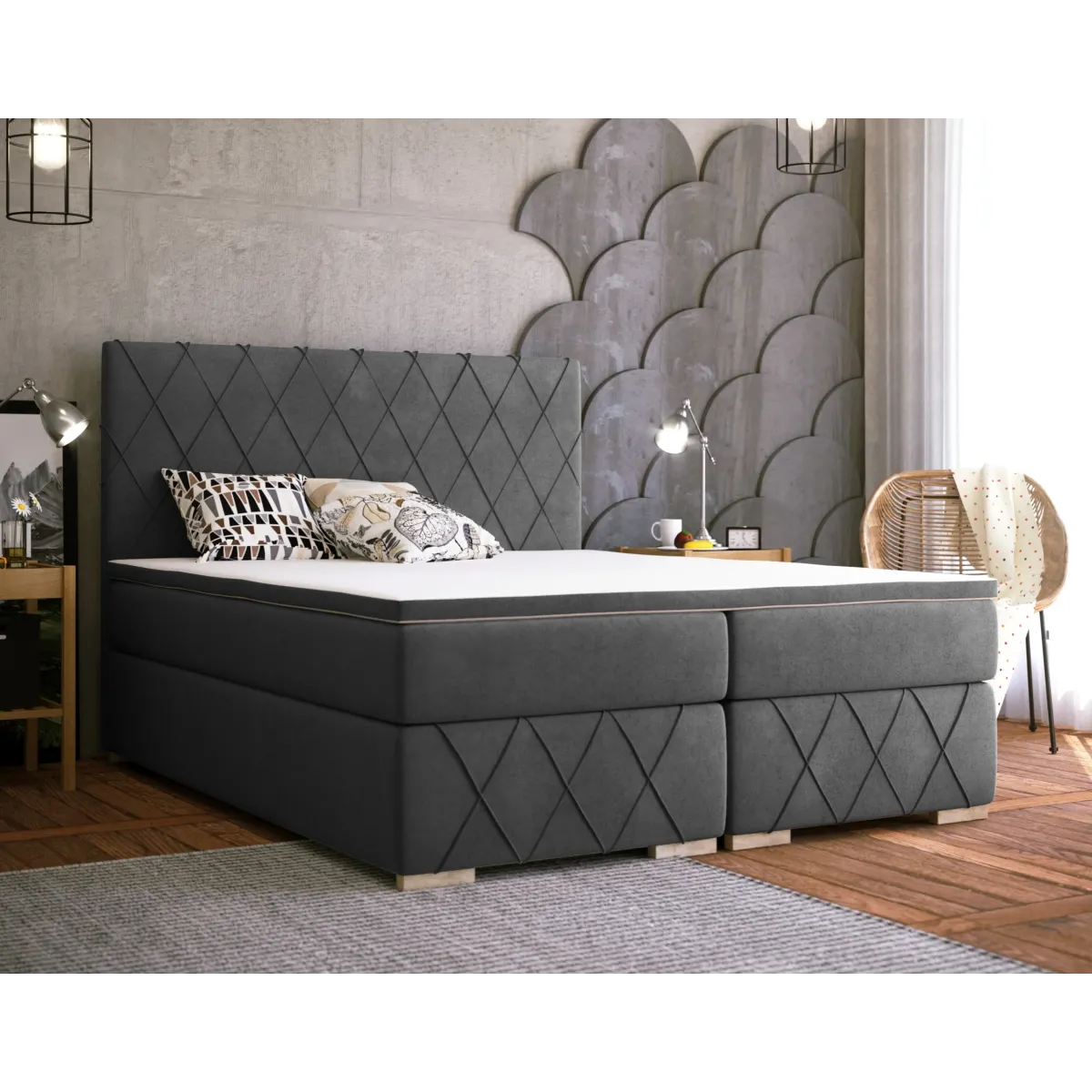 Łóżko kontynentalne ROYAL LAVERTO PODNOSZONE