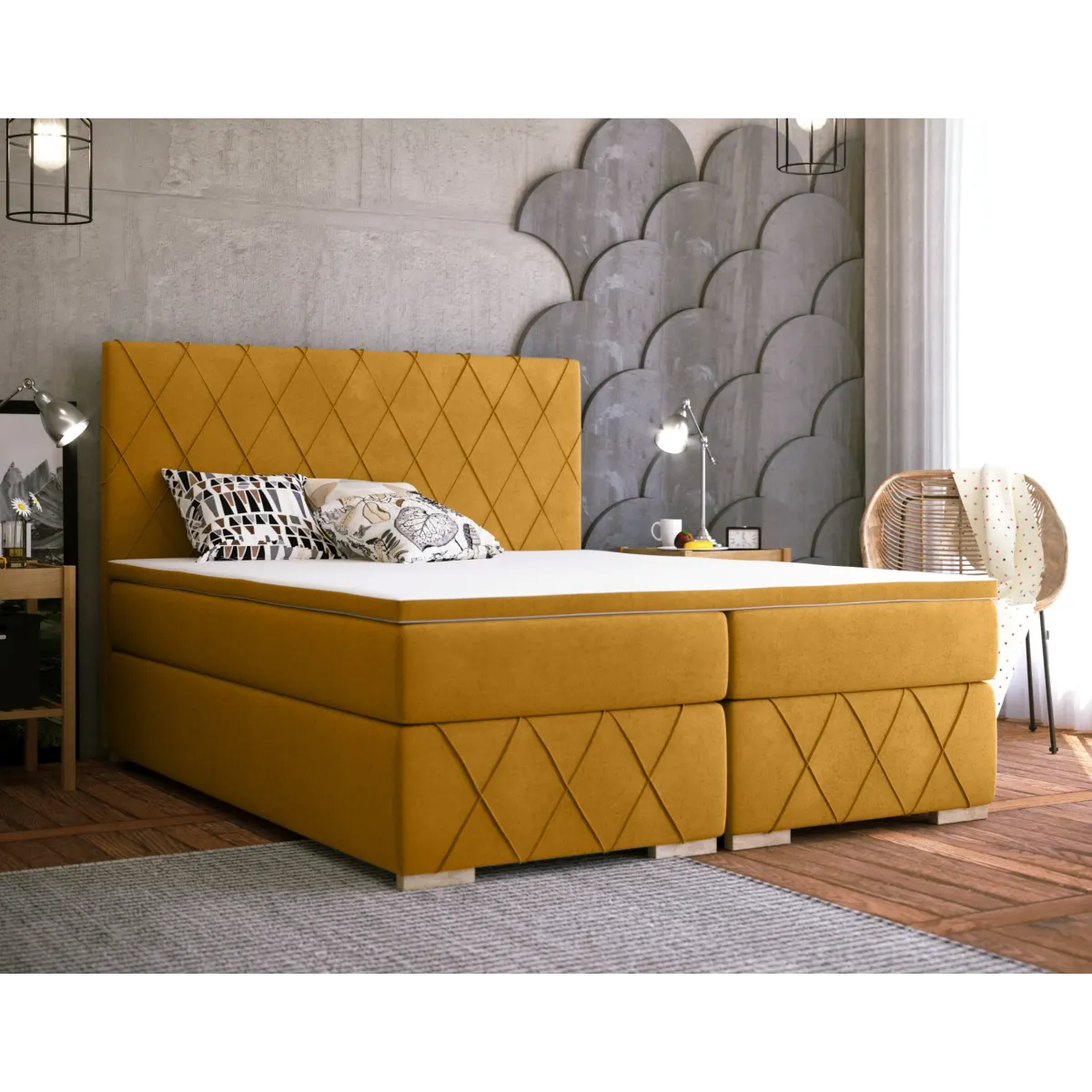 Łóżko kontynentalne ROYAL LAVERTO PODNOSZONE