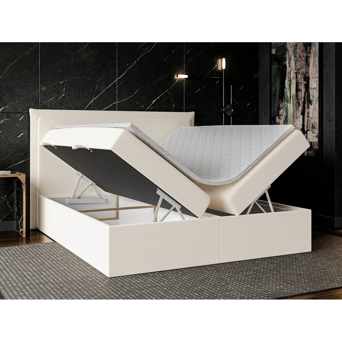 Łóżko kontynentalne TORRES LAVERTO PODNOSZONE