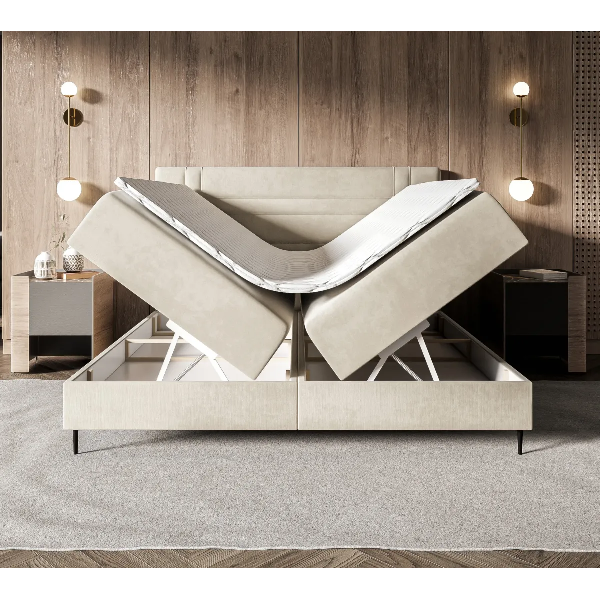 Łóżko kontynentalne VILANO LAVERTO PODNOSZONE