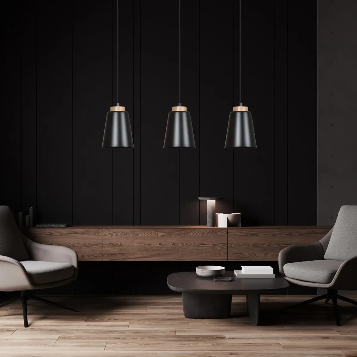 Lampa wisząca BOLERO 1 BLACK EMIBIG