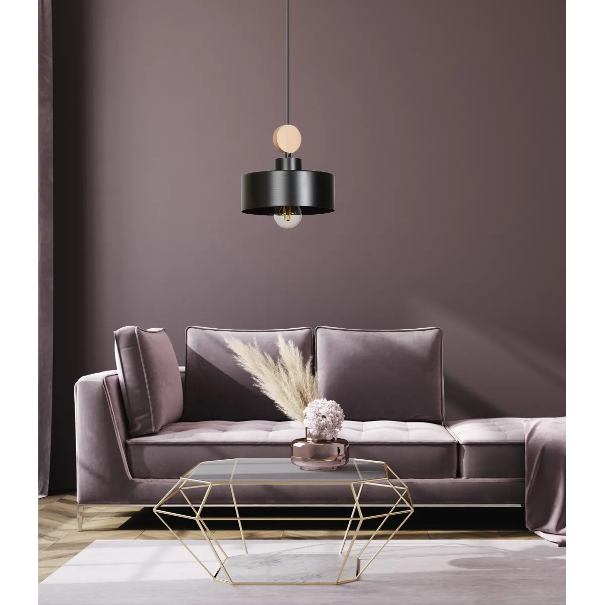 Lampa wisząca TUNISO 1 BLACK EMIBIG