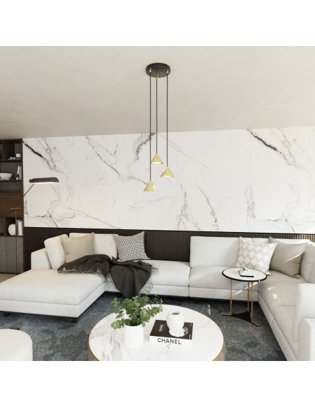 Lampa wisząca ELIT 3 PREMIUM GOLD EMIBIG