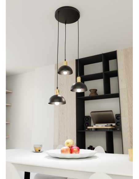 Lampa wisząca MOTO 3 BLACK PREM EMIBIG