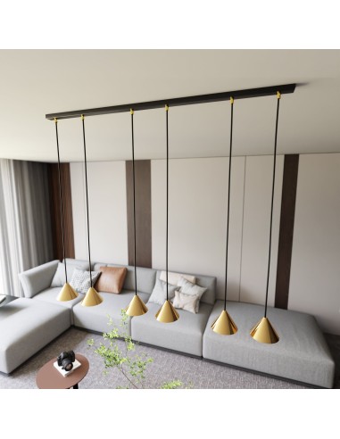 Lampa wisząca ELIT 6 GOLD EMIBIG