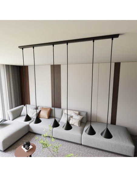 Lampa wisząca ELIT 6 BLACK EMIBIG