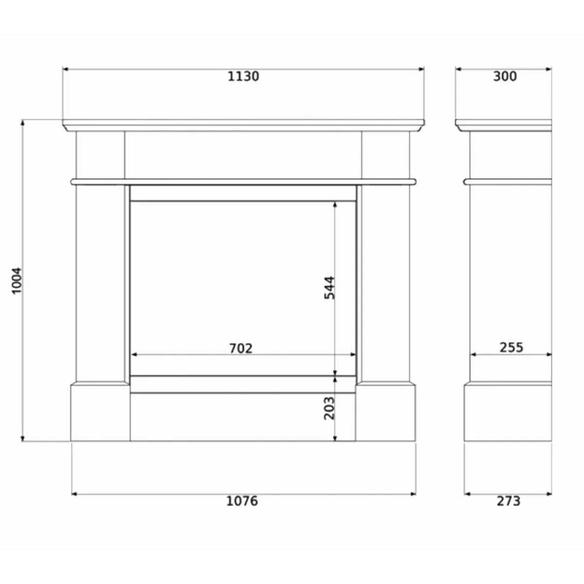 Biokominek portalowy PULA z szybą