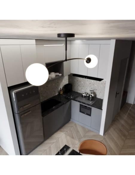 Lampa sufitowa PREGOS 2 BLACK EMIBIG