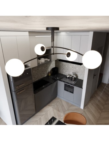 Lampa sufitowa PREGOS 4 BLACK EMIBIG