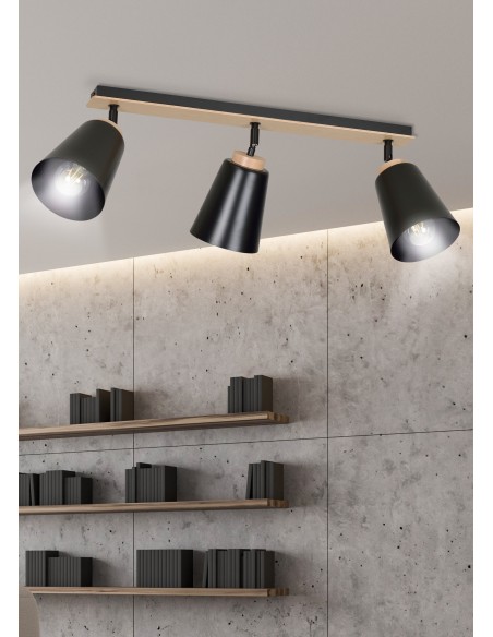 Lampa sufitowa ATLAS 3 BLACK EMIBIG