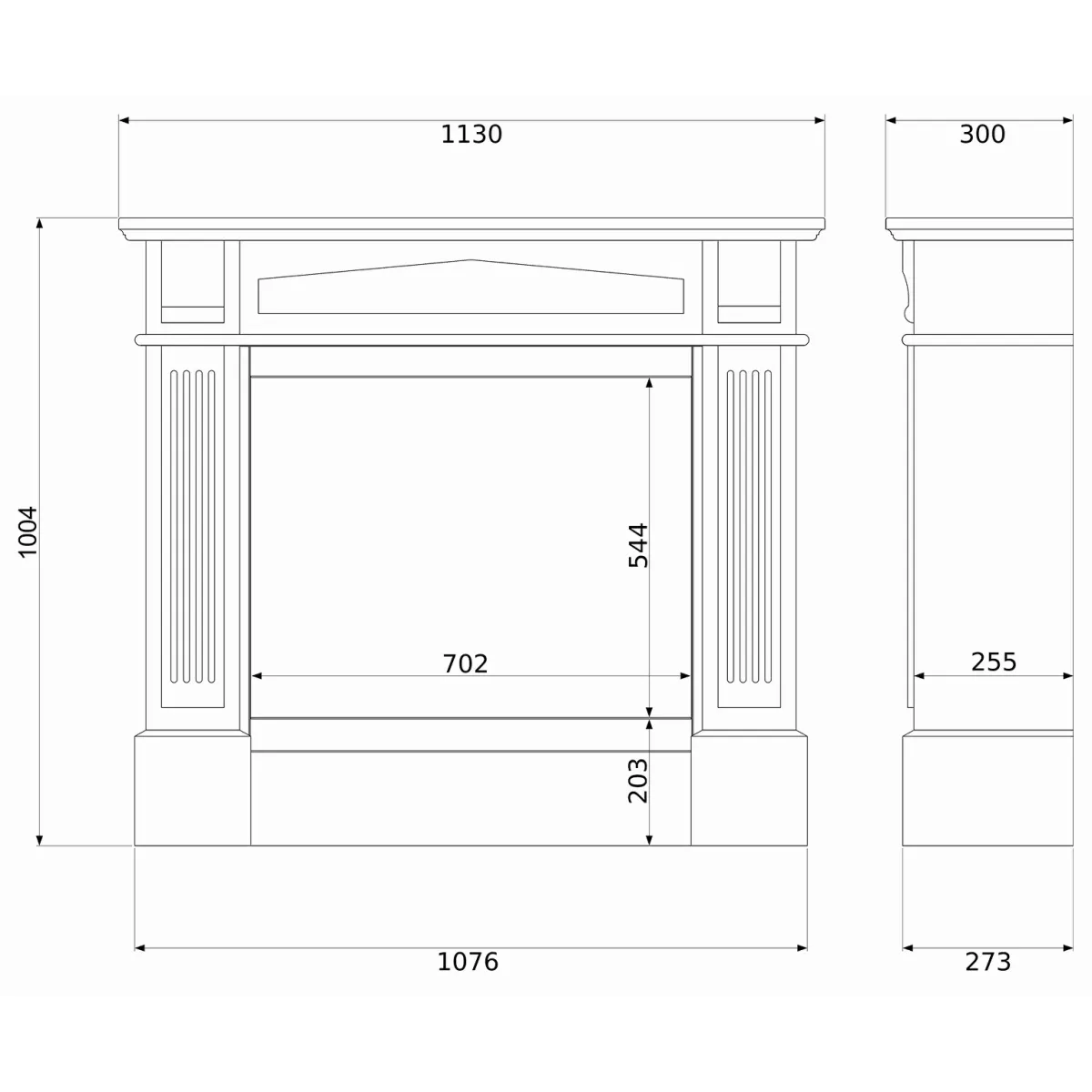 Biokominek portalowy WERONA z szybą