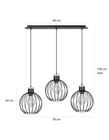 Lampa wisząca BARBADO 3 EMIBIG