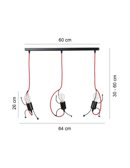 Lampa wisząca BOBI 3 EMIBIG