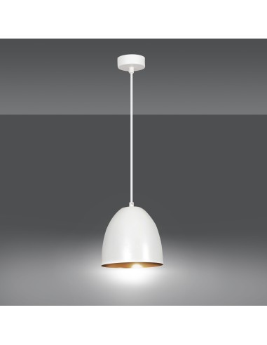 Lampa wisząca LENOX 1 WHITE/GOLD EMIBIG