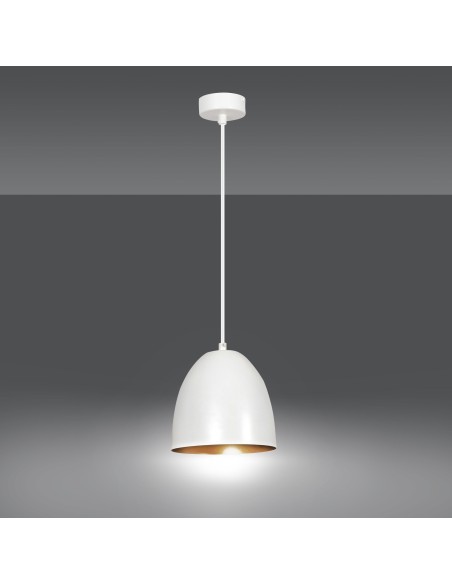 Lampa wisząca LENOX 1 WHITE/GOLD EMIBIG