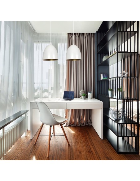 Lampa wisząca LENOX 2 WHITE/GOLD EMIBIG