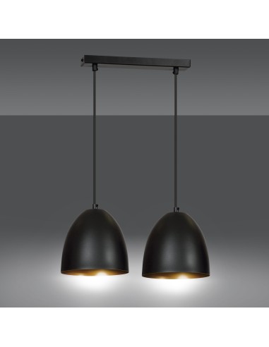Lampa wisząca LENOX 2 BLACK/GOLD EMIBIG