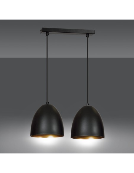 Lampa wisząca LENOX 2 BLACK/GOLD EMIBIG