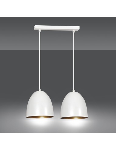 Lampa wisząca LENOX 2 WHITE/GOLD EMIBIG