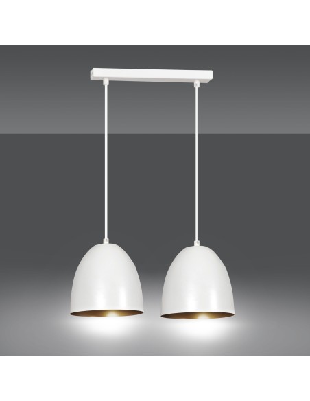 Lampa wisząca LENOX 2 WHITE/GOLD EMIBIG