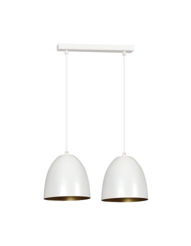 Lampa wisząca LENOX 2 WHITE/GOLD EMIBIG