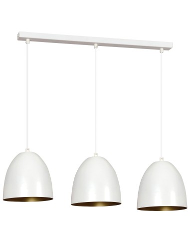 Lampa wisząca LENOX 3 WHITE/GOLD EMIBIG