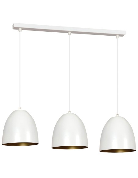 Lampa wisząca LENOX 3 WHITE/GOLD EMIBIG