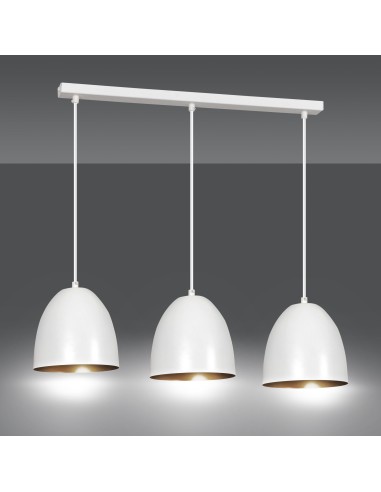 Lampa wisząca LENOX 3 WHITE/GOLD EMIBIG
