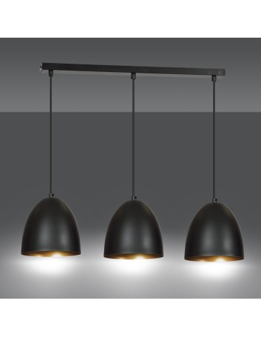 Lampa wisząca LENOX 3 BLACK/GOLD EMIBIG